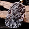 Natürliche Obsidian-Eisarten, zwölf Sternzeichen, Drache-Anhänger, Herren- und Damen-Halskette, Drache Teng, Vier-Meere-Tag