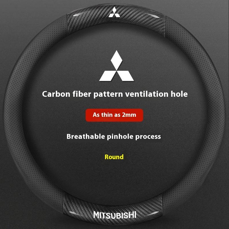 Auto Koolstofvezel Leer Stuurwielhoes Voor Mitsubishi RALLIART ASX Colt Eclipse Galant LANCER EX OUTLANDER Pajero Triton