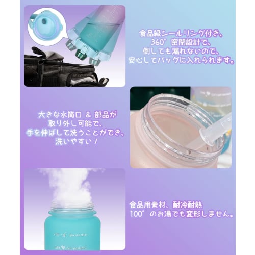 QuiExact 2-Liter Water Bottle, Cold and Heat Resistant, Large Capacity, Ultra-Lightweight, Leak-Proof, Portable, for Outdoor Activities, Sports, Campi