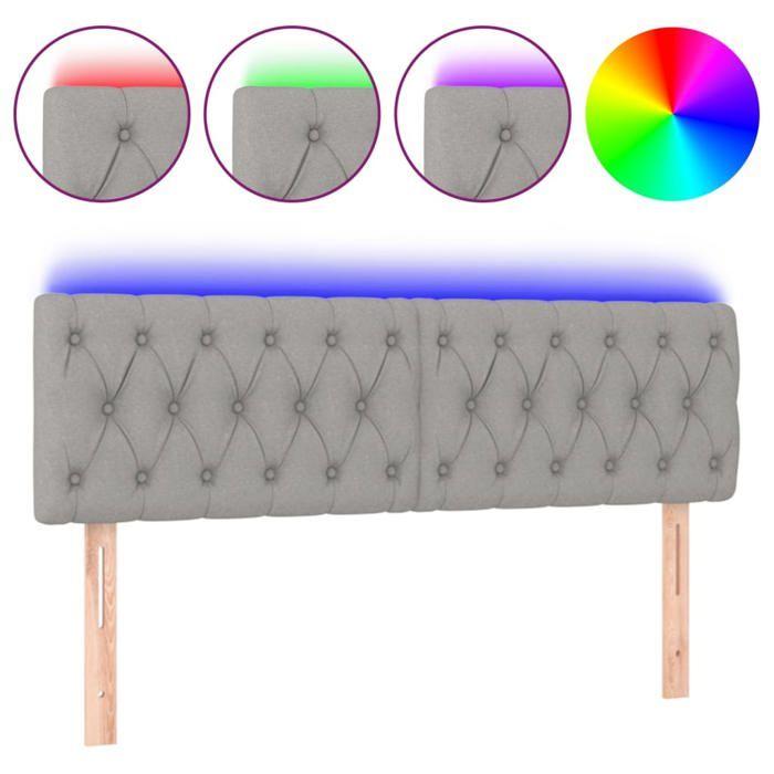 Exclusive House - LED Headboard Light Grey 160x7x78/88 Cm Fabric