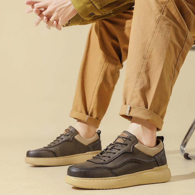 Men Leather Shoes Men Slip On Business Casual Leather Shoes Comfortable Fashion Casual Male Shoes