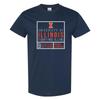 Illinois Fighting Illini Box Label Short Sleeve T-Shirt - Navy