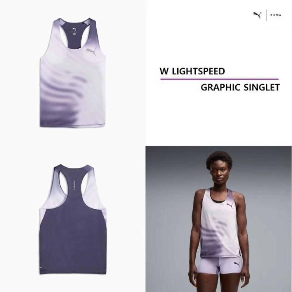 Puma Women Lightspeed Graphic Singlet 528714 35 ink depth/M