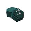Luxury Rings Bearer Box Hexagon Jewelry Organizer Fashion Velvet Rings Holder  Proposal