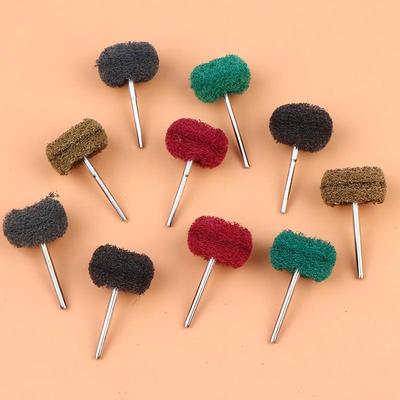 10Pcs Mini Drill Abrasive Brush Fiber Scouring Wheel Pad Cleaning Polishing Sanding Head Electric Grinder Brushes Rotary Tools