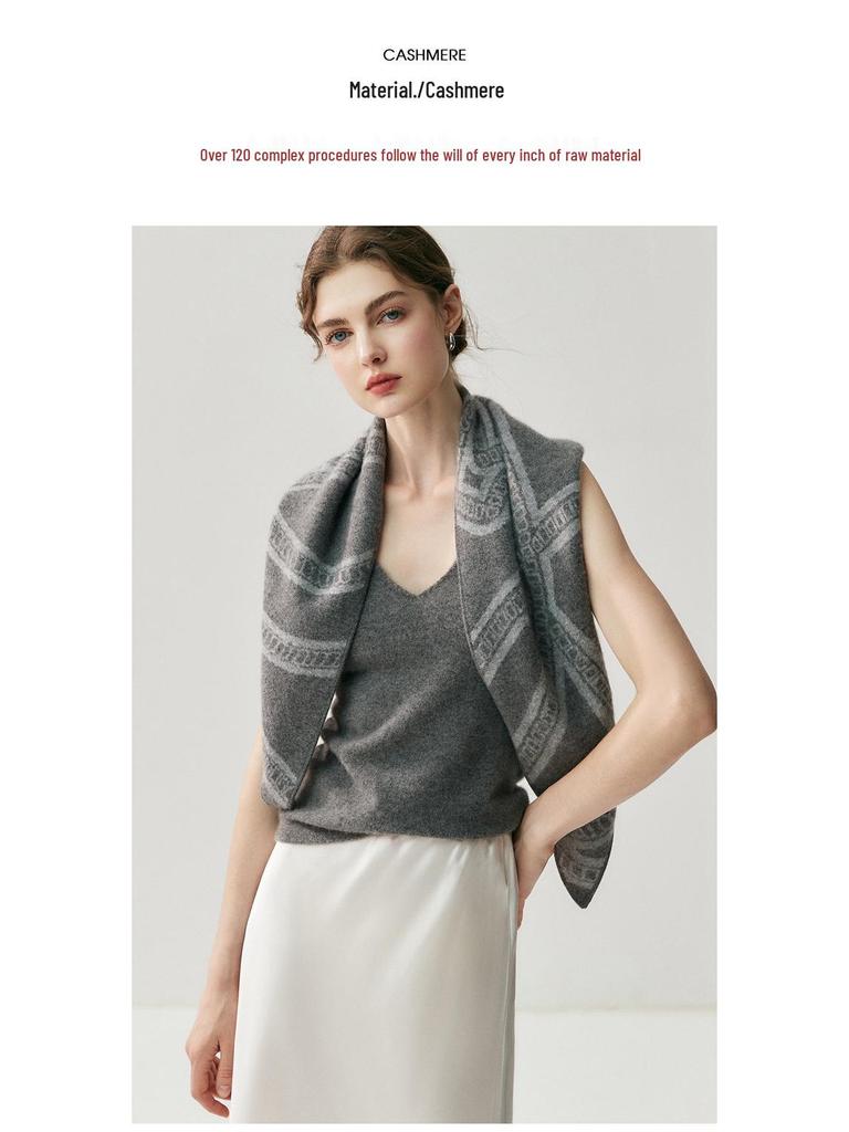 2025 Autumn/Winter V-neck Cashmere Slim-fit Vest - Women's Wool Knit Innerwear