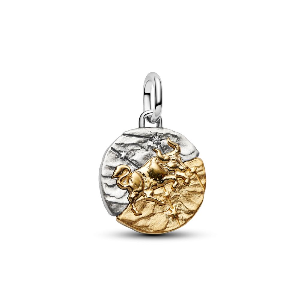 New Arrival 12 Constellation Dangle Charm Two Tone Gold Silver Pendant DIY Bracelet Bead Jewelry Gift For Women