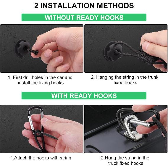 Cargo Net Trunk Bed Organizer For Ford/Dodge/GMC/Chevy Silverado/Toyota/Nissan/Honda Pickup Truck, 59" Longer Mesh Storage Net Grocery Holder Heavy