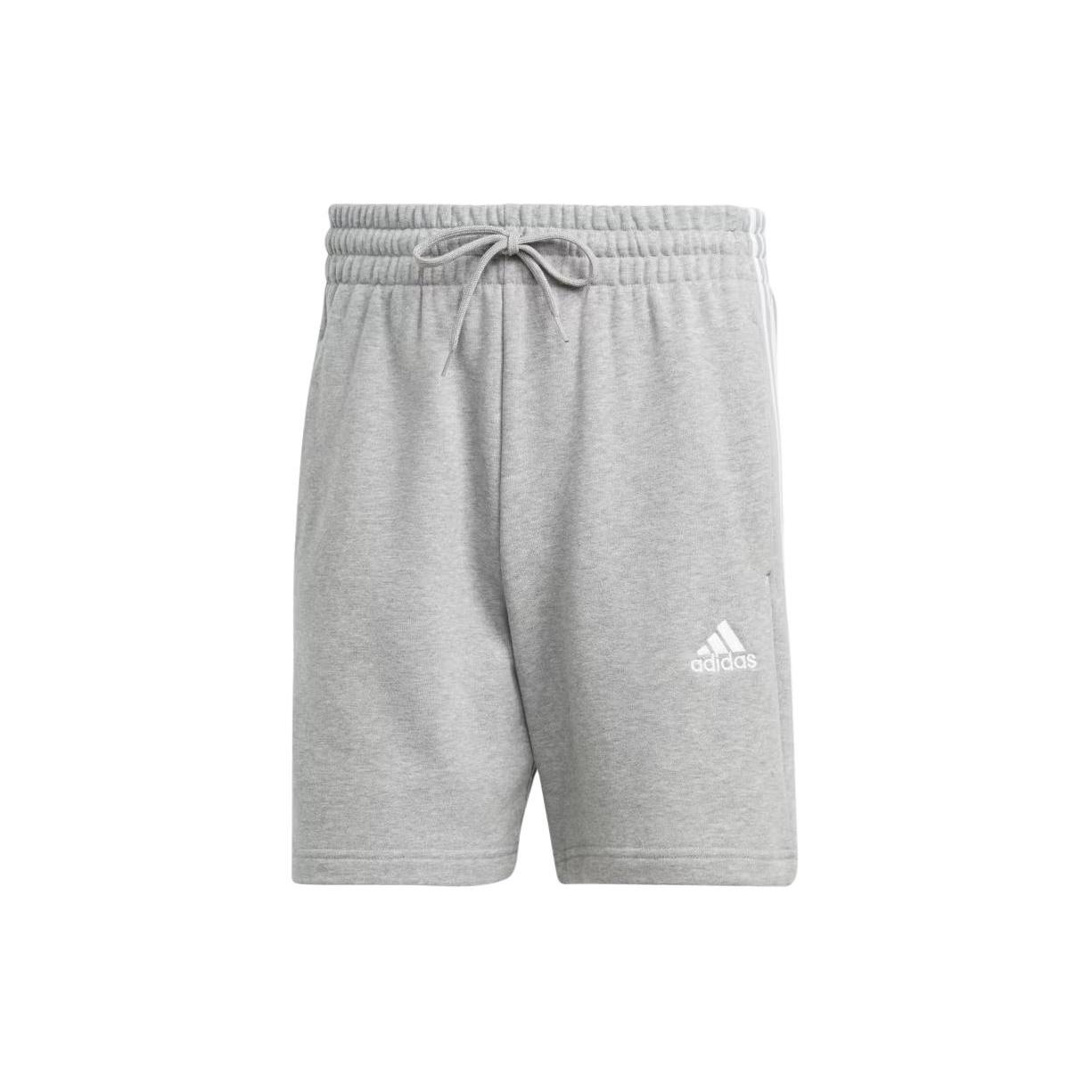 

New Adidas Essentials French Terry 3 Stripes Shorts Casual Shorts Men s Gray IC9437 XL