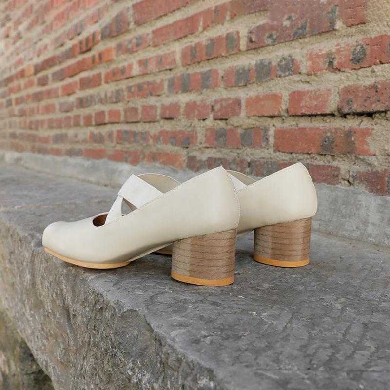 Hroznová máma Druna Miss 2025 Tmavé křížové pásky Čtvercová hlava Baleríny Jednoduché boty Prodyšné a pohodlné