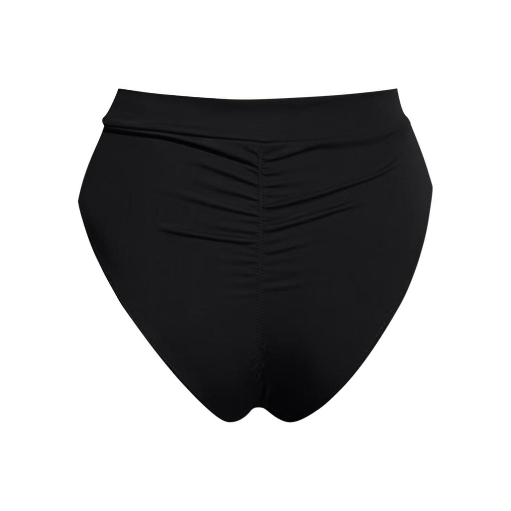 Women's Fashion Solid Colour Sexy Back Ripple Pleated Shorts Swimming Shorts