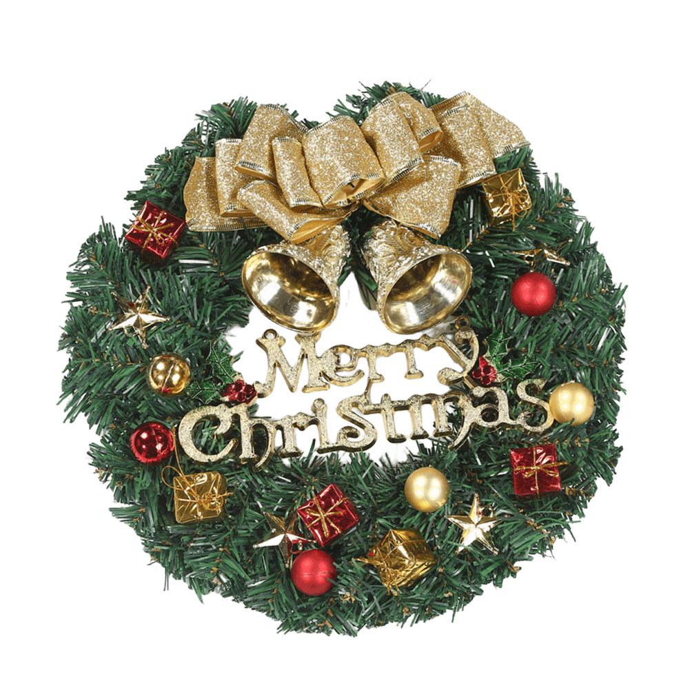 Christmas Door Decor Wreaths Realistic Hanging Wreath Garland Decoration Versatile Bow/Berry/Santa/Reindeer for Home Party Decor