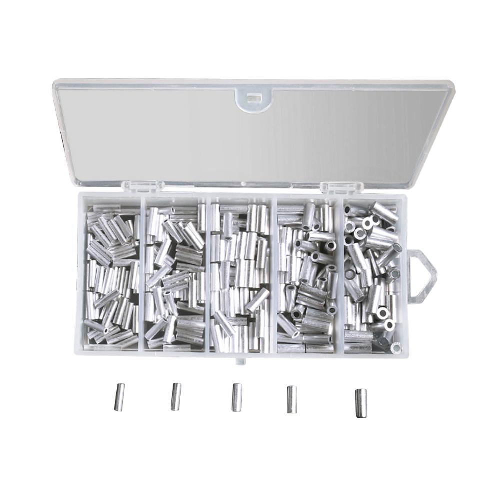 

200/250pcs Aluminum Fishing Crimping Sleeves Connector Line Accessories Tools