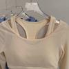 Women's Sheer Mesh Long Sleeve Cutout Crop Top Slim Fit Stretchy Yoga T-Shirt for Fitness Casual Wear