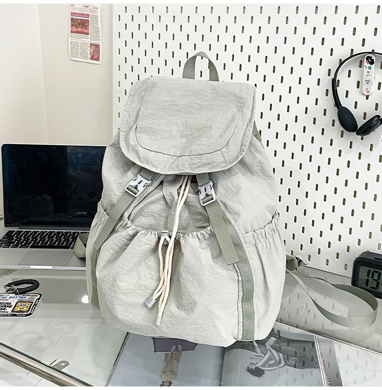 

Рюкзак-ведро Водонепроницаемый быстросохнущий рюкзак для альпинизма большой вместимости Легкий брезентовый рюкзак со шнурком белый