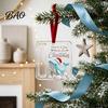 Christmas Cash Gift Ornament Acrylic Money Holder Ornament, Xmas Holiday Tree Hanging with Slot, Decoration