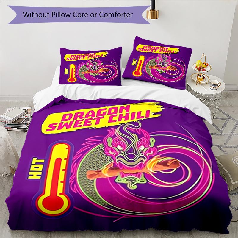 3pcs Takis Fuego Bedding Set Duvet Cover Closure Includes 1 Duvet Cover & 2 Pillowcases, Soft and Comfortable for All Seasons.