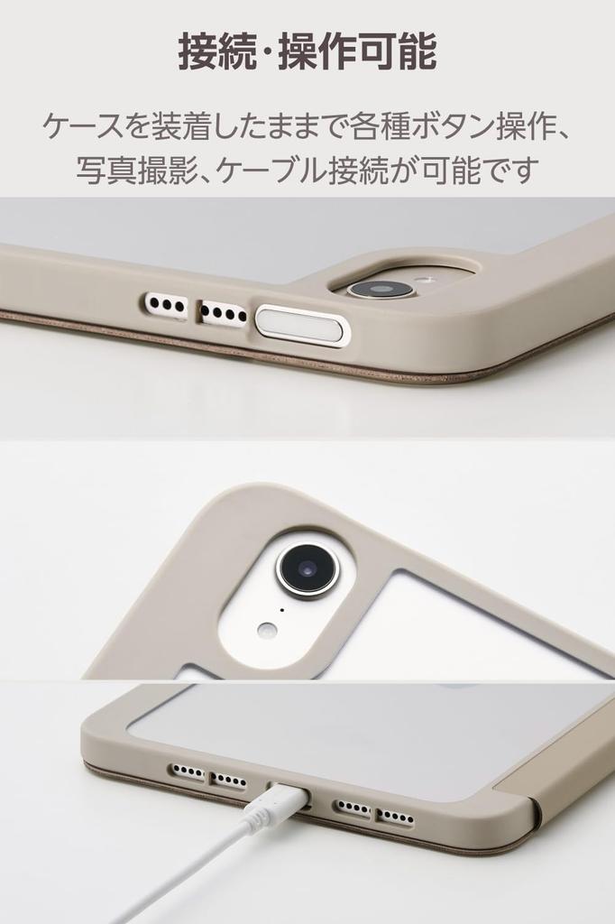 Elecom Kryt pouzdra iPad mini Pro Mini s měkkým průhledným spánkem a stylusem CHIC STYL (A17 2024) (6. generace) Klapka, Kůže, Zadní, Módní, Držák,