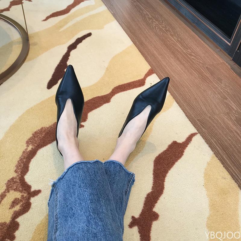 Fashion Summer new solid color pointed retro casual shallow mouth single shoe casual fashion simple versatile women's flat shoes