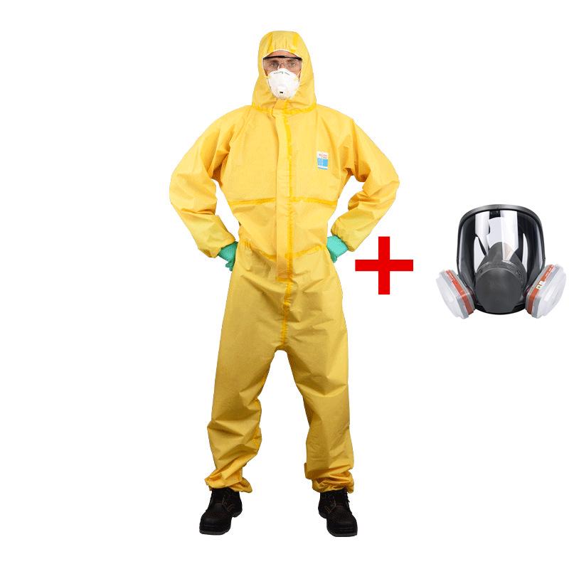 Kunze K4000 Chemical Protective Suit with Gas Mask & Face Shield - Radiation, Acid & Alkali Resistant