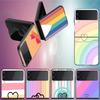 Rainbow Gradient Love Coque For Samsung Z Flip7 6 Galaxy Case Shockproof Z Flip5 Z Flip3 4 5G Hard Cover Phone TPU PC Hard Fund