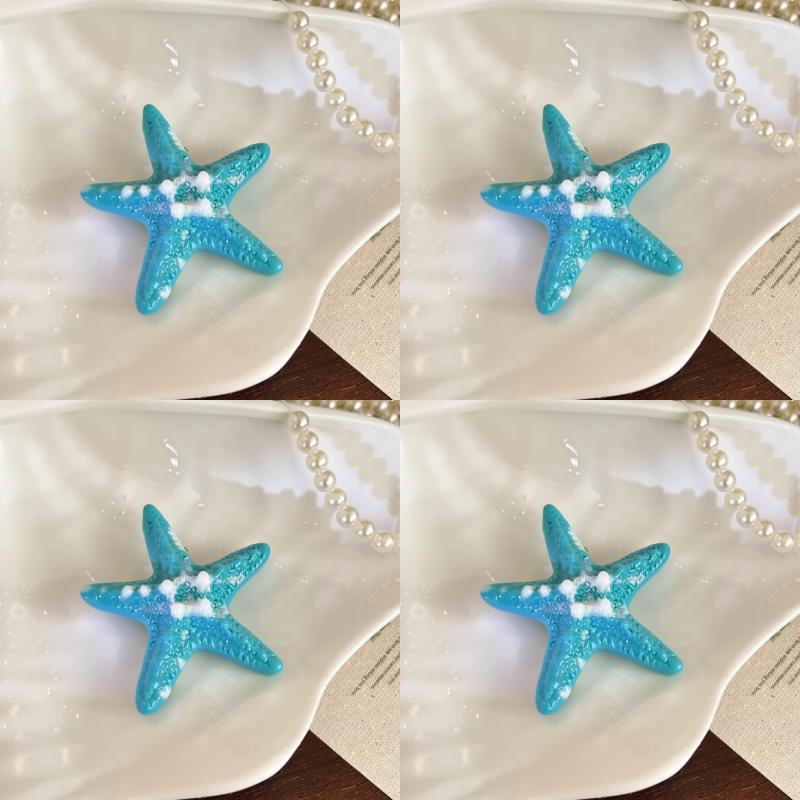1 Stück Harz Seestern Haarspangen Niedliche Seestern Haarspange Damen Entenschnabel Haarspangen Mädchen Sommer Strandurlaub Fotografie Kopfschmuck