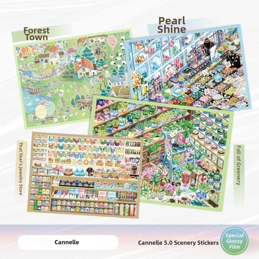 Self-Adhesive Mini Landscape Stickers Forest Town 3D DIY Stickers NEW Stacking Stickers Home Decor