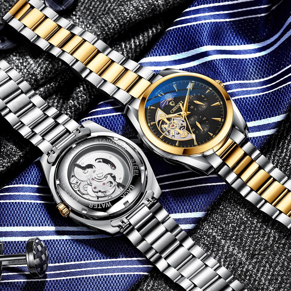 Chenxi Top Brand Business Luminous Men's Tourbillon Waterproof Wrist Full Stainless Steel Automatic Mechanical Business Watches