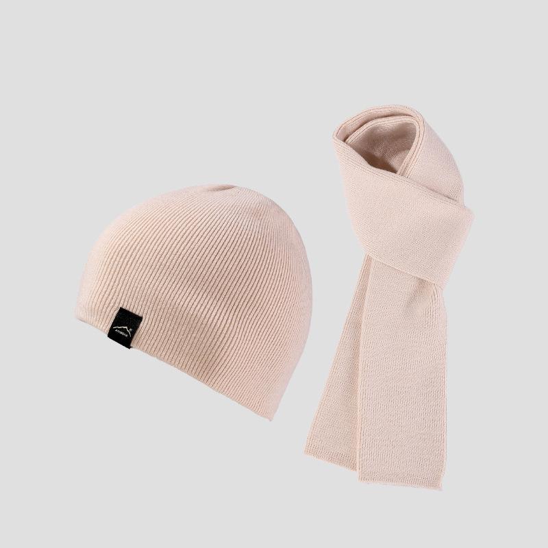 

Зимова чоловіча в язана шапка шарф тепла високоеластична велика голова спортивна вовняна шапка бежевий