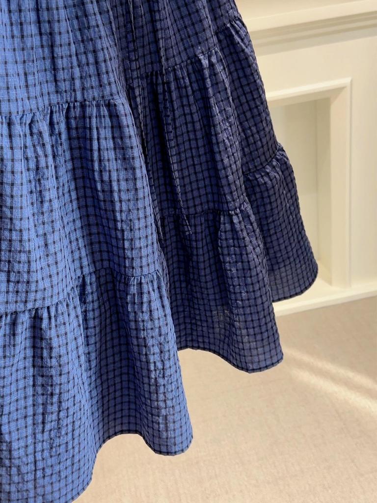 Women's Spring-Summer Plaid Lace-Up A-Line Skirt - Elastic High Waist, Slimming Fit