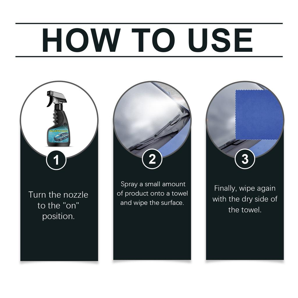 Glass Oil Film Cleaner Car Glass Degreasing Windshield Cleaning Stain Removal Cleaner 120ml