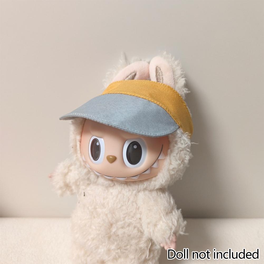 Doll Cap for Dollhouse Miniature 17cm Labubu Color Match Hat Kawaii Cute Doll Accessories Kids Girls Toys