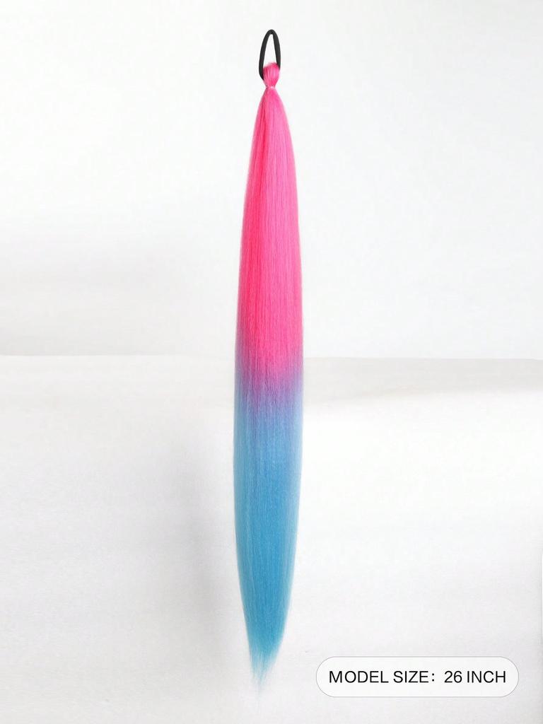 Synthetic Ponytail 1 Pack Braid Extension, Full of  Color Ponytail Extension, with Elastic Tie Straight Tube Sleek Wrap Extension Hair
