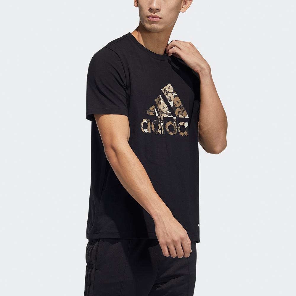 adidas Panda Print Crew Neck Sport Short-Sleeve T-Shirt Unisex Tops Black GP1850