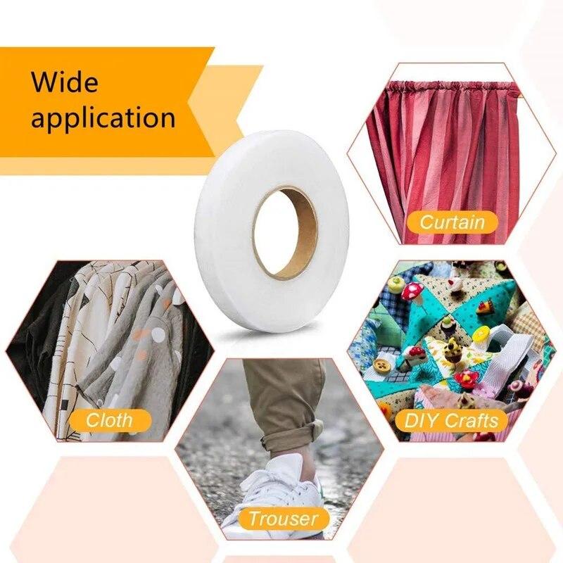 65 Yards Stoff-Fixierband Klebe-Saumband Aufbügelbares Saumband Für Hosen Kleider Kleidung Vorhänge Klebeband Saumband