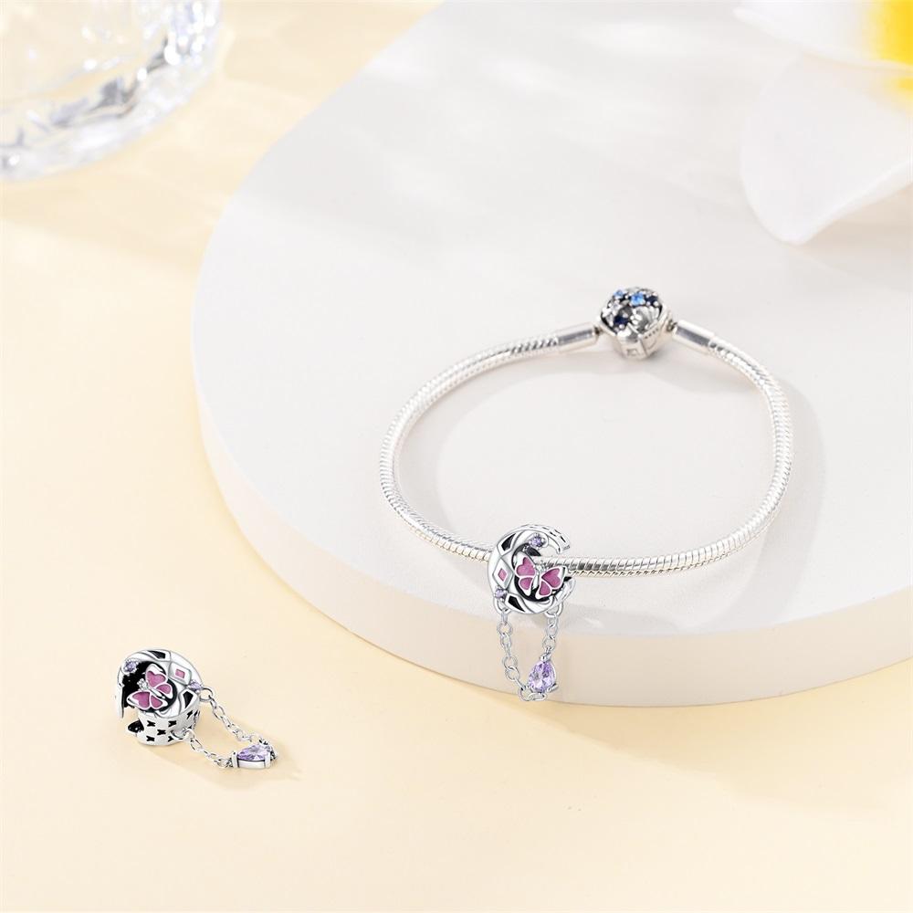 Authentic copper Charm Bead Charms Luxury Purple Butterfly Bead Charms Compatible With Bracelets Diy Women Making Delicate Gift