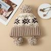Ladies Snowflake Christmas Wool Hat Winter Fleece Thickened Cold Warm Hat Outdoor Travel Ear Hat New