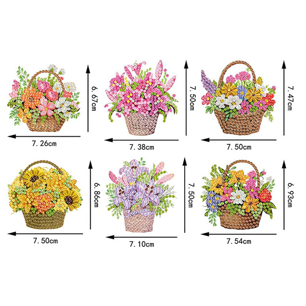 6 Pcs Flower Insect DIY Diamond Painting Magnet Refrigerator Diamond Art Magnets Decals for Fridge Whiteboards Car Mailbox Decor