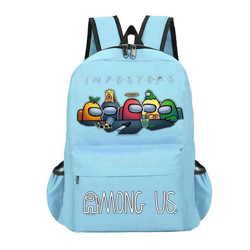 Among Us Student Backpack With Breathable Waterproof Canvas For Casual Travel