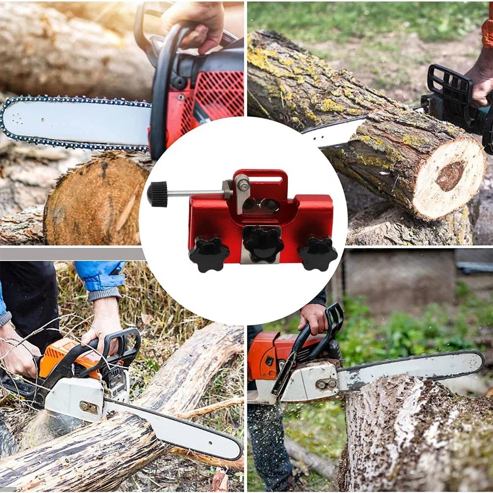 Household Handheld Electric Saw Chain Sharpener Chain Clamp Sharpener Hand Crank Chain Grinder Woodworking Grinding Stone Tool