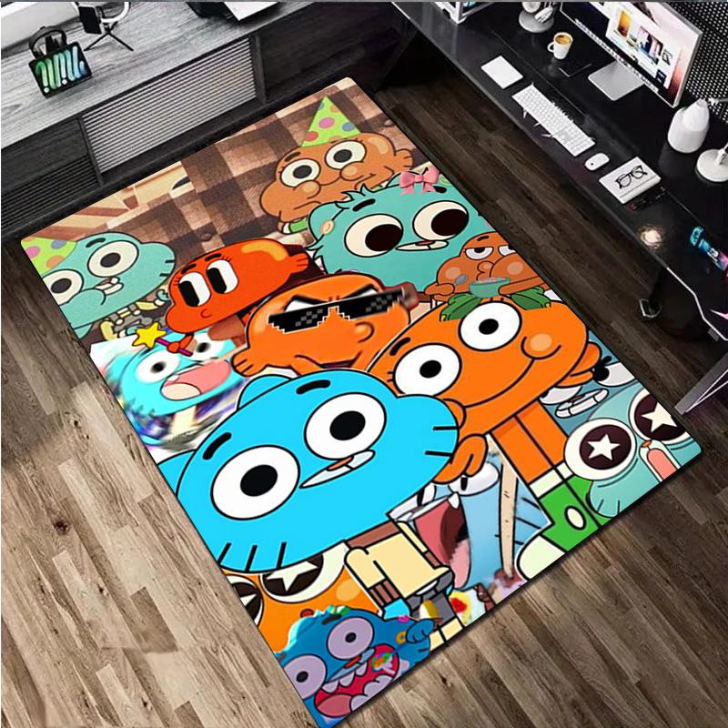 Gumball's World Adventure Carpet Office Decorative Carpet For Living Room Bedroom Door Mat Floor Rug Computer Chair Area Rug perfect holiday gift