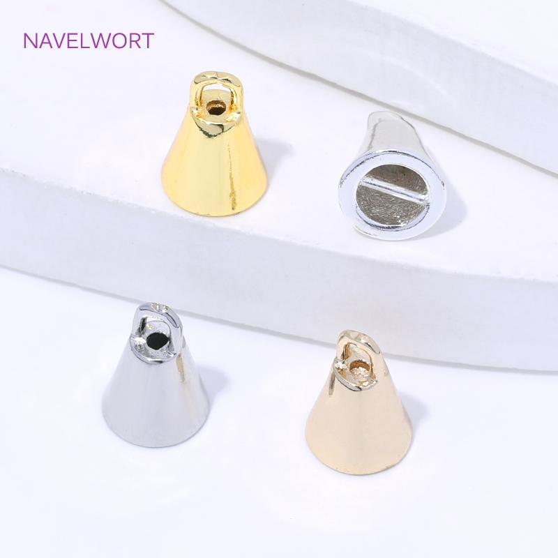 18K Gold Plated Brass Cone End Cap For Jewelry Making,Caps For Bracelet,Supplies For Jewelry,DIY Necklace Making Accessories