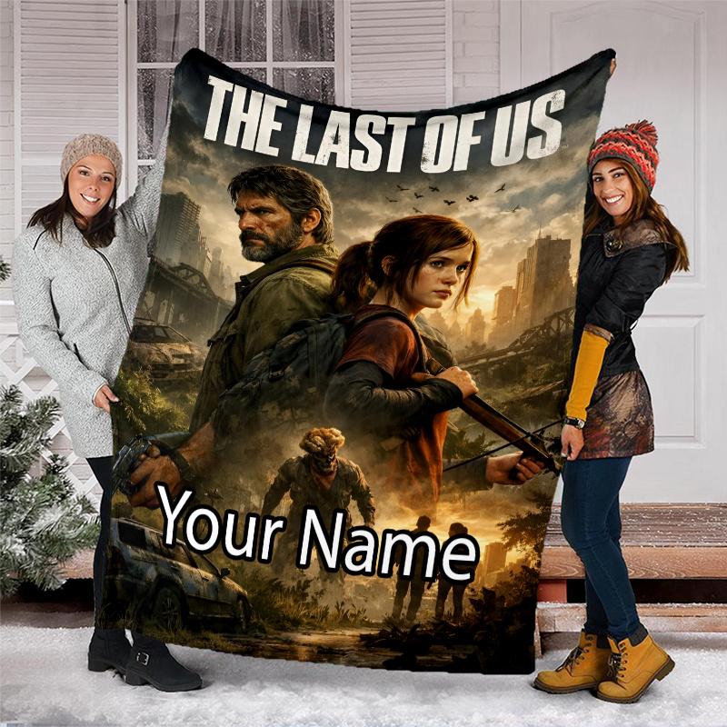 Custom Name The Last of Us Theme Printed Blanket - Perfect for Couch, Bed, Travel & Outdoor Use | Machine Washable, Cozy & Durable.