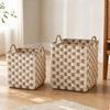 2 Pieces Paper Storage Basket Handwoven Organizer Bin Lightweight