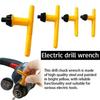 High Hardness Steel Drill Chuck Key Wrench Anti-Slip Ergonomic Yellow Handle Design Durable Wear-Resistant Electric Drill Access