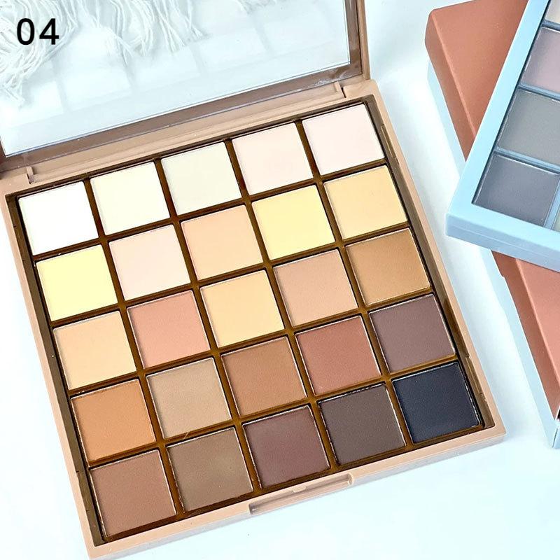 25color Eye Shadow Palette Nude Color Low Saturation All-match Large Base Eye Shadow Palette Pearlescent Matte Matte Makeup Remover Affordable Eye
