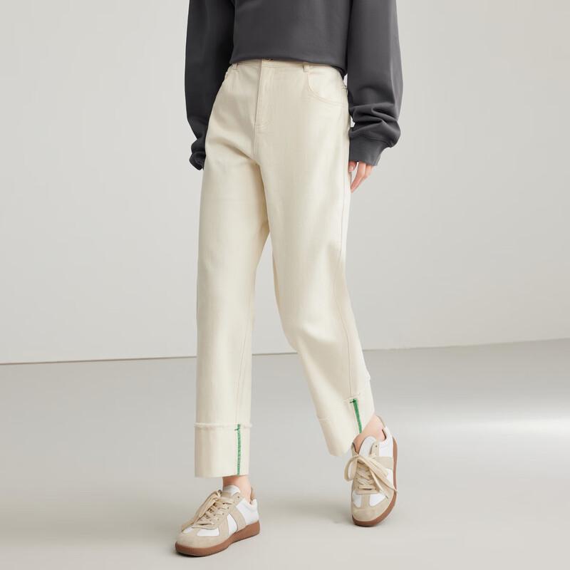 Elva' Island Women's High-Waisted Straight Cropped Pants