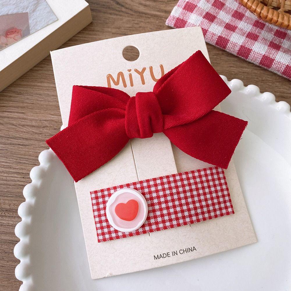 Hanfu Headdress New Year Barrettes Hair Accessories Red Bow Hair Clip  Makeup