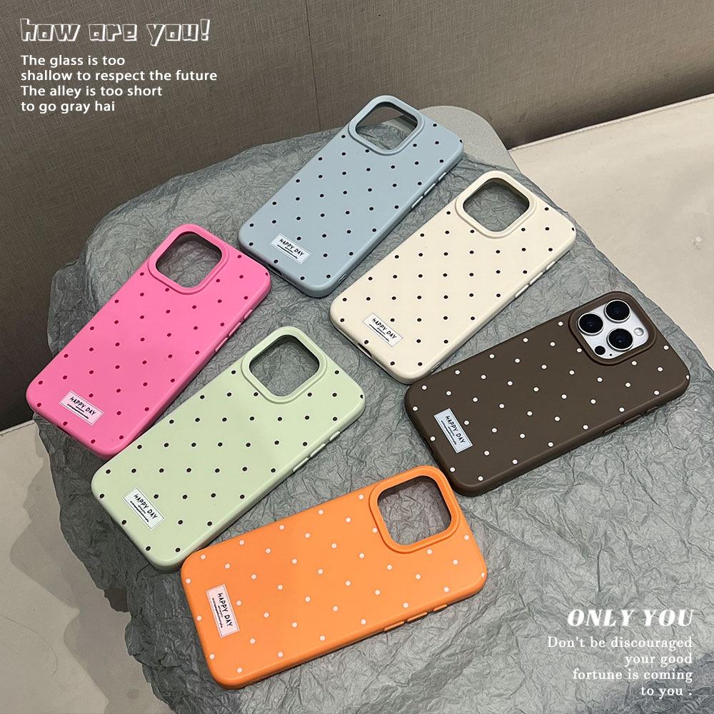 Polka Dot Glutinous Rice Shell Is Suitable for Apple 17proamx Mobile Phone Case, Fashionable iPhone15/13/11 Anti-drop Soft Case 16.