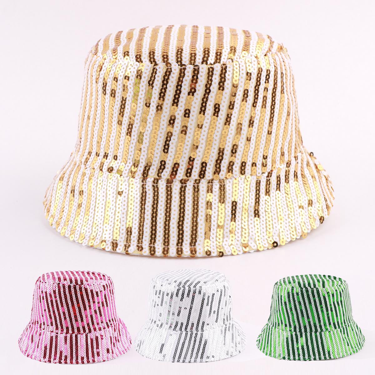 

Бразильський карнавальний капелюх від сонця з паєтками - трендовий вуличний одяг для вечірок 58cm золотий